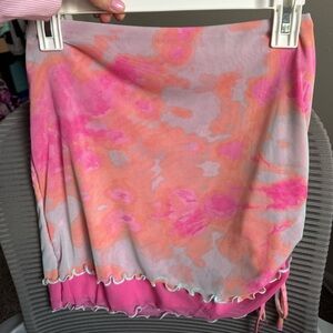 wild fable Pink and Orange Tie-Dye Mini Skirt